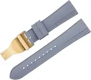 [Generic] Soft Fluororubber Watch Band 22mm Flat End for Tudor Strap M79360.M79363 Stainless Fold Buckle Black Bay 1958 GMT 41mm Pelagos