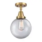 Innovations Beacon 1 Light 8" Flush, LED, BB/Clear - 447-1C-BB-G202-8-LED
