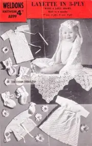 VINTAGE LAYETTE 3ply & 2ply SHAWL - COPY baby knitting pattern