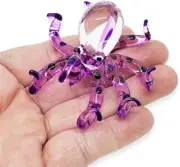 2⅜"L Purple Octopus Glass Squid Miniature Sealife Aquarium Decor Animal Figurine