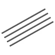 4 Pack 6mmx4mmx350mm Carbon Fiber Round Tubes 3K Roll Wrapped Glossy Carbon Tube