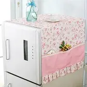 Namzi Refrigerator Cover Cloth Single Double Door Refrigerator Dust Cover Lace Fabric Home Dust Cover 170 * 70cm (Style 7-pink)