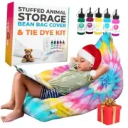 Stuffed Animal Storage - Tie Dye Stuffed Animal Bean Bag Storage Kit, Extra