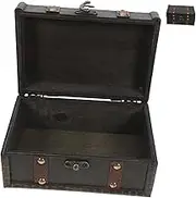 jojofuny Small Wooden Treasure Chest Vintage Decorative Storage Box with Lid for Keepsakes Trinket Organizer for Classroom Wood Construction Escape Fun
