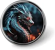 [FZMVSQH] Dragon Printed Round Button Pin Badges Metal Pinback Buttons 1 Inch Pins for Hat Shirt Clothing Bags Decoration, Circular, Aluminum, Circular, Aluminum