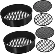 Homoyoyo 3 Sets Manual Soil Strainer with Interchangeable Meshes Portable Sieve for Sifting and Stones Gardening Tool for Planting and Beach Fun