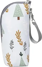 Insulated Milk Bottle Bag, Insulated Baby Bottle Bag with Strap, Baby Feeding Bottle Thermal Bags, Portable Breastmilk Cooler Storage Bag, Baby Bottle Tote Bag for Stroller Travel Outdoor 9x7x22cm