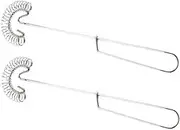 STOBAZA 2Pcs Stainless Steel Egg Beater Whisk Manual Hand Mixer with Spring Coil Design for Blending Whisking and Beating Kitchen Portable Cooking Gadget