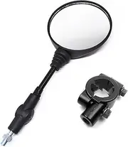 Left Right Mirror Black Anti-fall Folding Round Mirror Motorcycle Side Mirror Scooter E-Bike Back Side Mirror 10mm(B)