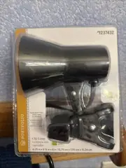 Portfolio Metallic Black Adjustable Mini LED Clip Lamp, NEW!