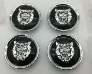 GENUINE JAGUAR BLACK & SILVER ALLOY WHEEL CENTRE CAP BADGES SET NEW MXD6249CA