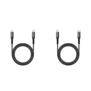 2x Rockrose Powerline CC1 3A 60W 1M USB-C to USB-C Fast Charge/Data Sync Cable
