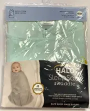Halo Sleep Sack Swaddle 100% Cotton NB To 3 Months Mint Green NEW