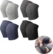 [Haysandy] 4 Pairs Baby Knee for Crawling Anti Slip Baby Crawling Pad Elastic Knee Sleeve Leg Toddler Warmer