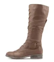New Django & Juliette Mikan Mud Leather Calf Boots Womens Shoes Casual