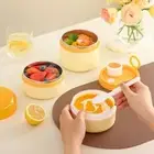 Cream Style Lunch Box Double Layer Rice Bowl Office Workers To Bring