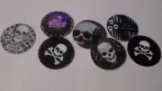 Pre Cut One Inch Bottle Cap Images CROSSBONES SKULLS free Shipping