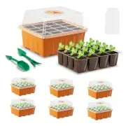 Seed Starter Tray, 6 Pack 72 Cells Plant Grow Kit with Adjustable Humidity