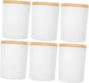 HOODANCOS DIY Aroma Candle Jars Glass Tins 6 Sets Candle Making Cups Empty Holders Simple Cups