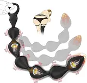 14.4 Inch Ultra-Soft Liquid Silicone Vibrating Anal Beads, SMAM Rechargeable Long & Flexible Vibrating Butt Plug Prostate Massager with 10 Vibration Modes, Anal Toy Anal Sex Toys for Men Women Couples