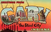 Greetings from Gary Indiana Vintage PC Large Letter
