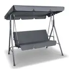Outdoor Swing Chair Garden Bench Seat Canopy 3 Seater Grey Hammock Patio Lounge