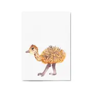 Cartoon Ostrich Cute Nursery Baby Animal Art
