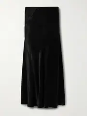 [The Row] The Row - Luce Washed-satin Maxi Skirt - Black - US2 US 2 Black