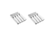 2x Madesmart Small Basic 5 Compartment Cutlery Tray Organiser White Rectangle
