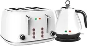 Vintage Electric Kettle and Toaster SET Combo Deal Stainless Steel White