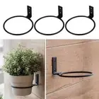 Foldable Flower Pot Holder Ring Wall Mounting Planters Rack Railing