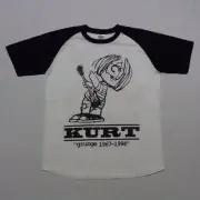 Snoopy m28 Nirvana Kurt Cobain Raglan T-Shirt M Peanuts