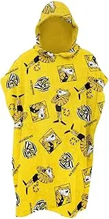 AFL Richmond Tigers Junior Youths Kids Hooded Beach Towel, Yellow Black, 80 x 80cm