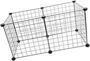 1 Set Detachable Dog Fence Multi Functional Pet Isolation Mesh Barrier for Indoor Outdoor Use Durable Lightweight and Portable Black