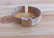 Rose Gold Stainless Steel Milanese/Mesh Watch Strap Quick Release Spring Bar