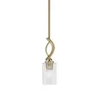 Toltec Cavella Stem Hung Mini Pendant, Brass, 4" Clear Bubble - 3901-NAB-300