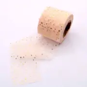 Gold Star Apricot Mesh Organza Ribbon Roll