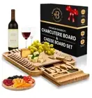 Charcuterie Board - Bamboo Cheese Board and Charcuterie Boards Gift Set with ...