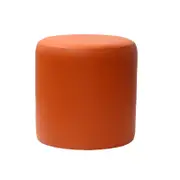Durafurn Round Ottoman 430mm Diameter x 450mm High - Orange Vinyl
