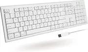 [Macally] Full-Size USB Wired Keyboard for Mac Mini/Pro, iMac Desktop Computer, MacBook Pro/Air Desktop w/ 16 Compatible Apple Keyboard with Numeric Keypad, Rubber Domed Keycaps - Spill Proof