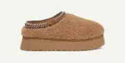 UGG WOMEN TAZZ MAXI CURLY CHESTNUT PLATFORM SLIPPERS SHOES US 10