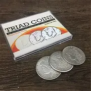 Triad Coins (Morgan Gimmick) Magic Tricks Close Up Magic Vanishing Change Three Coin Magic Mentalism Super Visual Effect