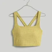New Madewell Flex Racerback Crop Tank Top Gingham Size XL Citrus Lime NL313