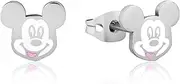 [Disney] Women's Mickey enamel studs Stud Earrings, Silver, 1CM