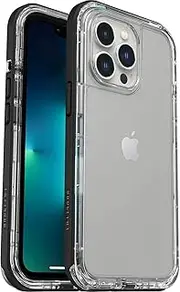 LifeProof NËXT Antimicrobial Case for Apple iPhone 13 Pro - Black Crystal (Clear/Black) (77-83513), Sealed Ports Block Dirt and dust from Creeping in