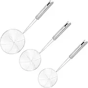 GDPKIALSLZ, 15cm Stainless Steel Spider Strainer Skimmer Ladle Wire Strainer with Handle for Flour Powder Noodles Food Dumpling Cooking Frying Baskets