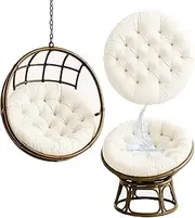 Waterproof Egg Chair Cushion, Soft and Thick Skin-Friendly PP Cotton Filled Cushion, Suitable for Hammock Indoor or Outdoor Swing Rocking Chair Seat, Outdoor Cushions (120 * 120cm White)