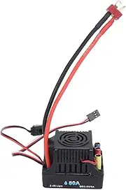 RC 80A Brushless ESC High Performance Waterproof Electronic Speed Controller for 1/8 RC Car Upgrade Parts Durable Aluminum Alloy Lightweight 89g