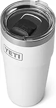 YETI Rambler 20 oz Stackable Tumbler, Stainless Steel, Vacuum Insulated with MagSlider Lid, White