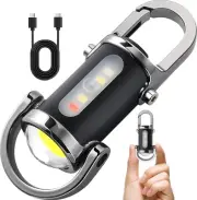 Rechargeable Keychain Flashlights, 800 Lumens EDC Mini Flashlights, COB Keych...